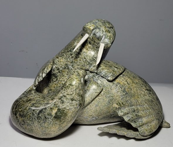 $3,100 - Walrus and Baby - 12.5" tall #9090